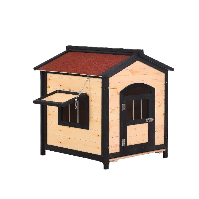 Outdoor rainproof dog cage outdoor warm medium and large dog pet four seasons universal kennel solid wood dog house house