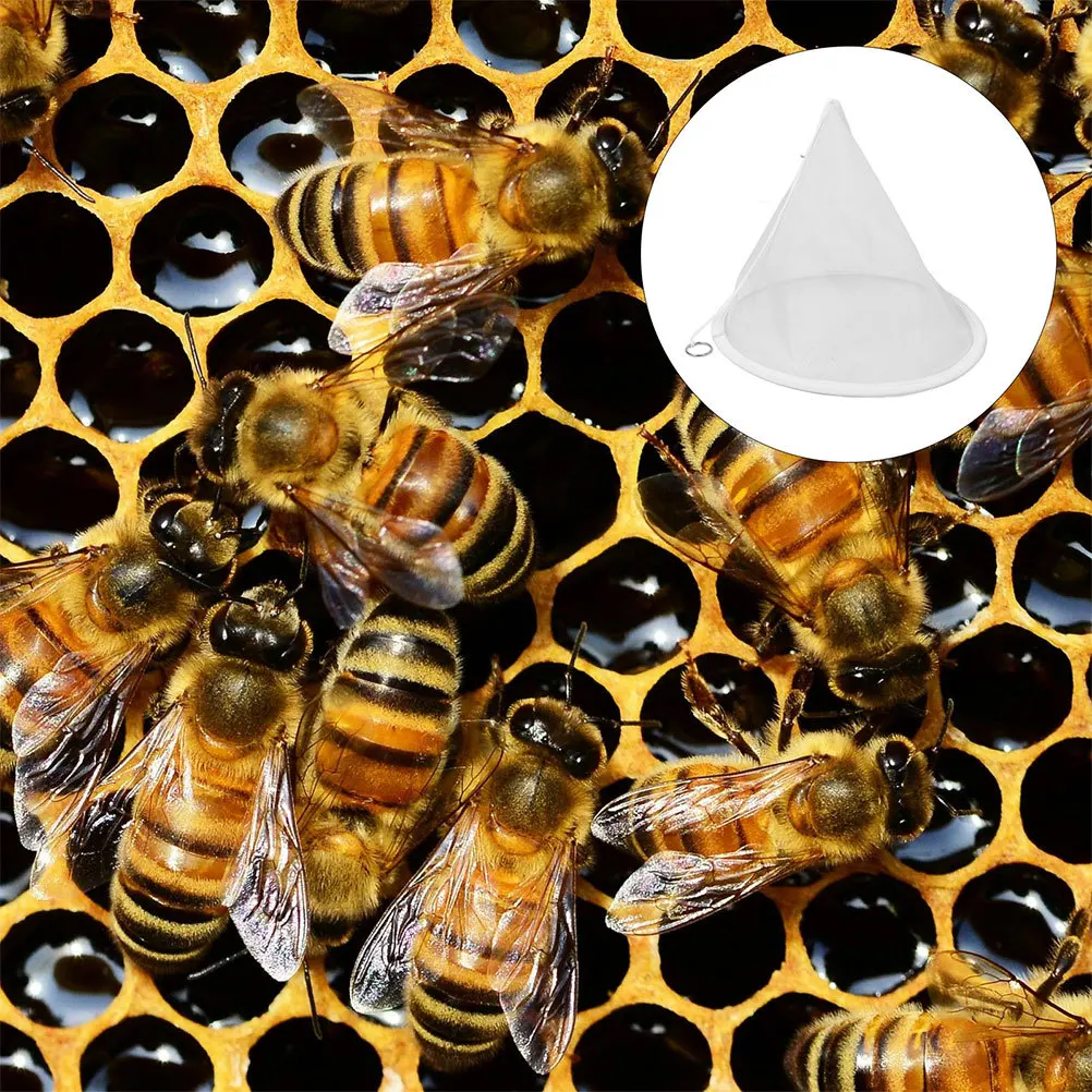 

2Pcs Nylon Conical Honey Filter Strainer Fine Mesh 150 Mesh Reusable Washable Honey Extraction Beekeeping Tool