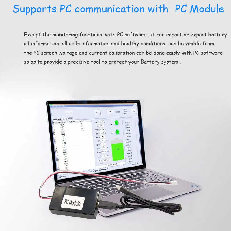 Carte PCB intelligente avec Bluetooth BMS, films, Ion, logiciel, courant constant, 20 à 60A, 54.6V, 13S, 48V