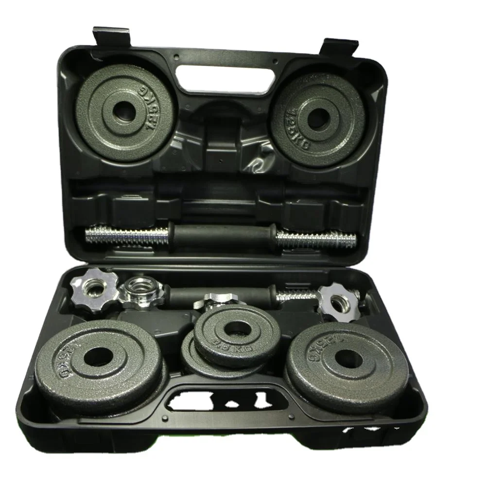

30lbs 15kg Free Weight Gym Fitness Equipment Iron Adjustable Dumbbell Set with Box Packing 2025 New