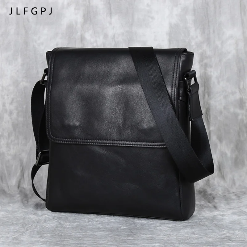 New Genuine Leather Men's Shoulder Bag First Layer Leather Vertical Crossbody Bag Casual Versatile Backpack