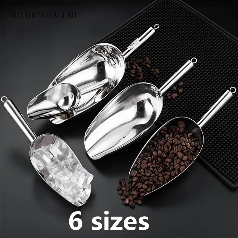 BBQ Ice Sugar Flour ice Scoops Shovel Wedding Bar Party Home Tool Kitchen Stainless Steel Scraper Food Buffet Candy Bar Tool