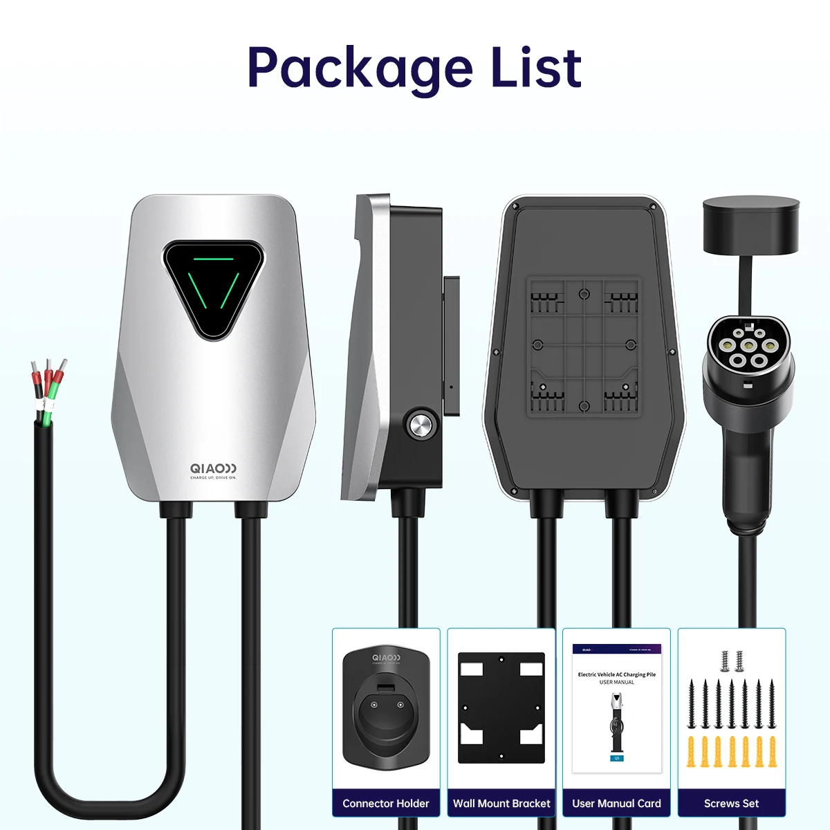 QIAO Q5 7kw/11kw/22kw Type 2 Electric Vehicle Charger EV Wallbox Plug and Charge with Led EV Charger for Home Charging Station