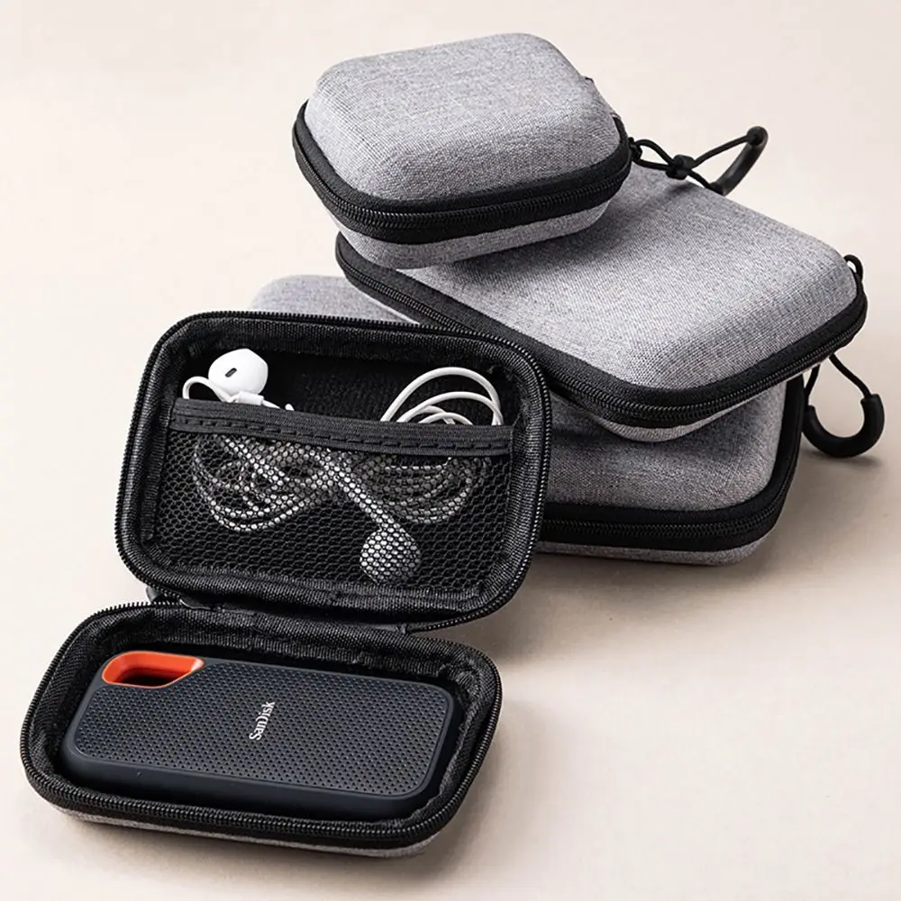 1Pcs Earphone/Phone/Charging Cable EVA Storage Bag For Airpod Mini Zipper Earphone Case Portable Digital Accessories view 2