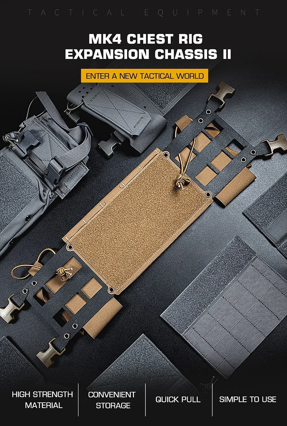 Tactical Expansion MK4 Multifunctional MOLLE Loading Hanging Board Tool Bag Chest Rig Mounted Chassis II For Hunting Vest