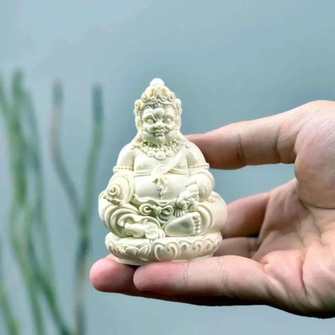 

New Antique Carving Fortune-making Lucky Small Ornaments Home Worship The God of Wealth Baoping An Crafts Car Desktop Decoration