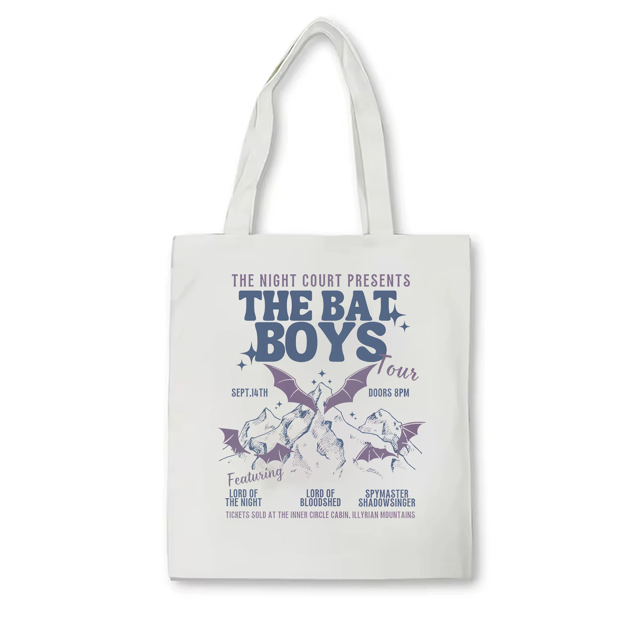 Retro ACOTAR canvas tote bag Bat Boys shoulder bag Cassian Acotar Velaris Women's book portable tote bag Acotar Gifts SJM Merch