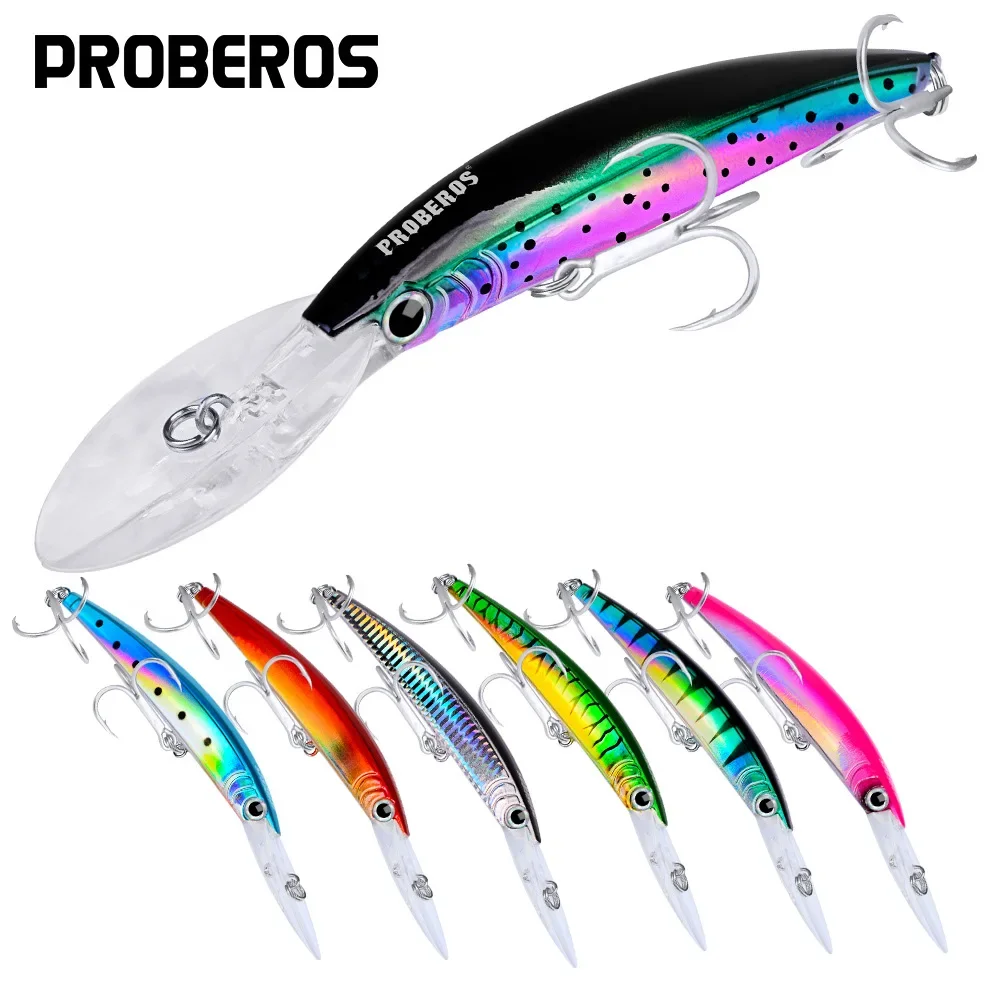 1szt Minnow Lure 17cm 27g Wobblers Fishing Lure Deep Diving Artificial Hard Bait Trolling Boat sea Fishing Bass Pike Lure