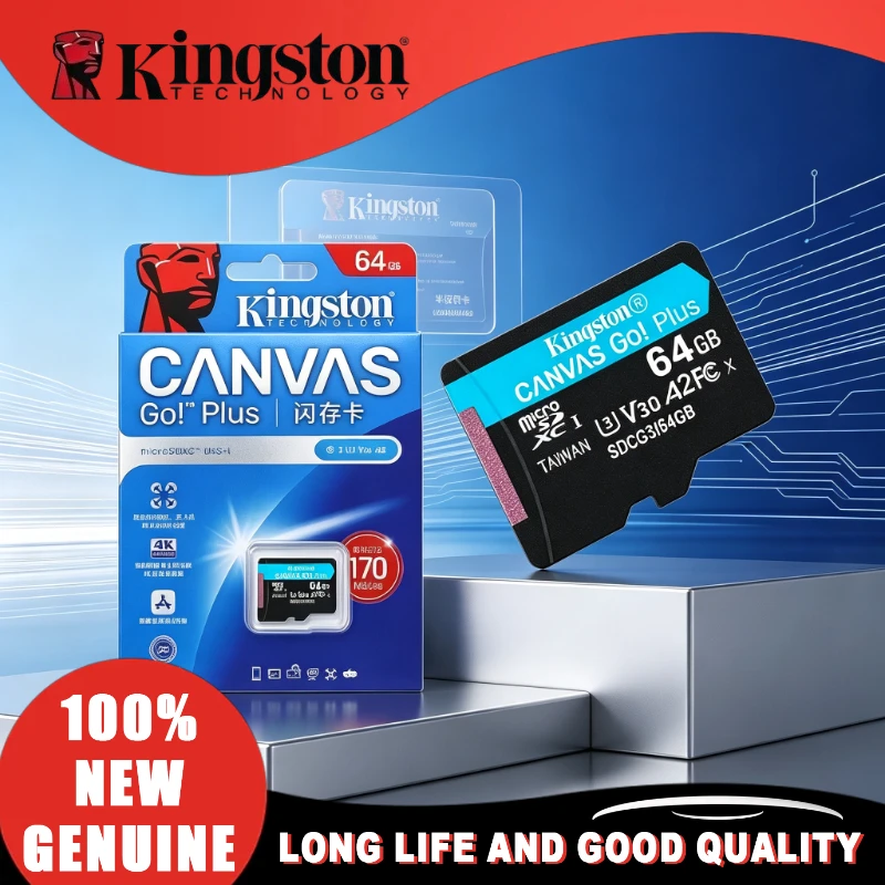 

Kingston for Phone TF Card Canvas Go Plus Micro SD Card Memory Card Flash Card V30 U3 Up to 170MB/s read 64GB 128GB 256GB 512GB