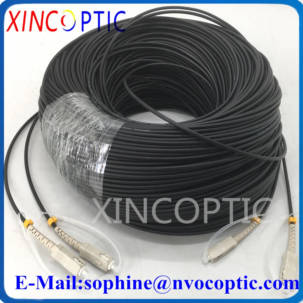 100M,2C,G657A,LSZH Jacket,Armored Black Cable,LC/UPC-LC/ST/SC/FCUPC Fiber Optic Patch cord Cable,without Reel Roll