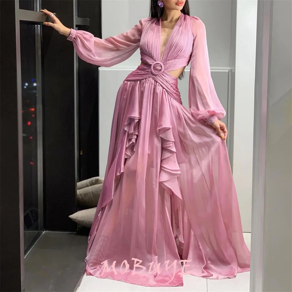 MOBUYE-Robe de Bal Longue à Manches sulfpour Femme, Tenue de Soirée Élégante, Populaire, 2024