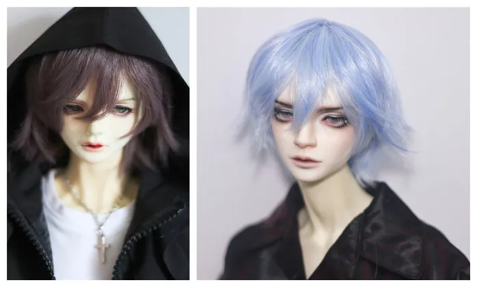 BJD doll simulation hair suitable for 1/31/41/6 Uncle size fashion boy boy daily good hair back warped short white black bad boy