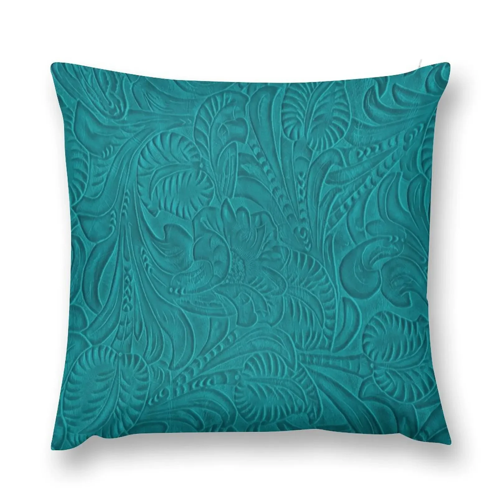 

Turquoise Floral Leather Design Throw Pillow Cushion Child Luxury Pillow Cover pillow