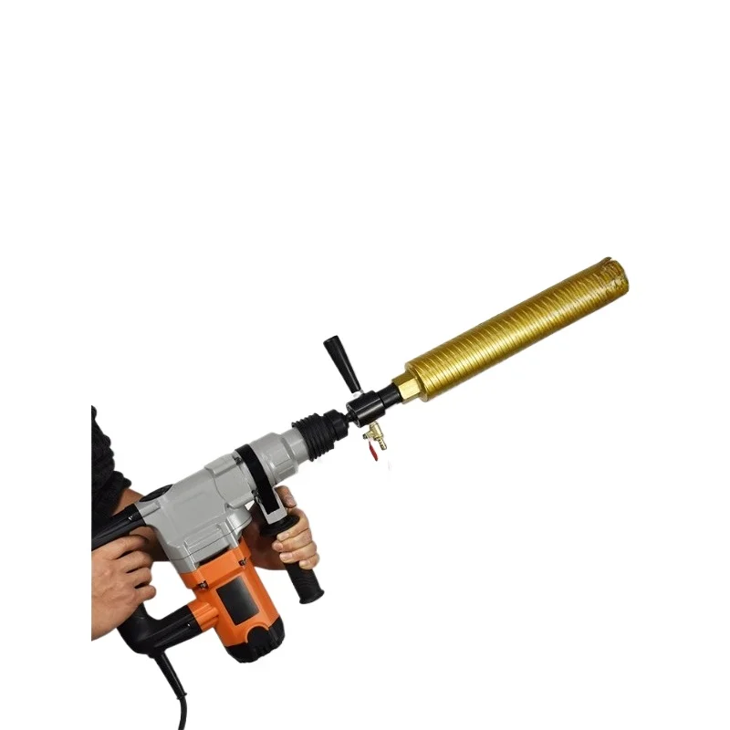 Electric hammer to water drill conversion joint, impact drill to water , injector, electric machine, addition connecting rod