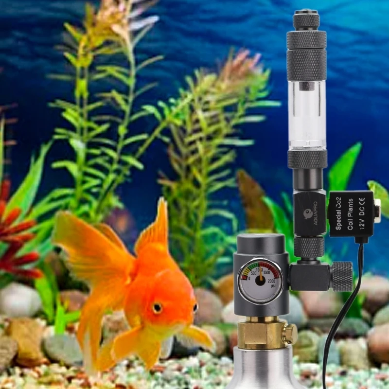 Y166 Adjustable Pressure Gauge for Fish Tanks Maintain a Balanced Environment Reliable CO2 Regulator with Solenoid