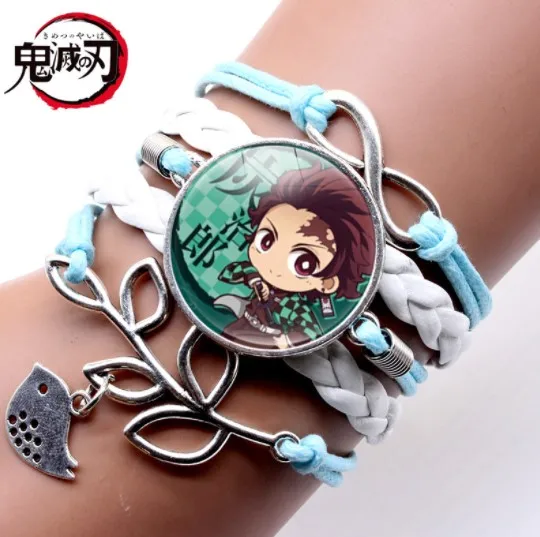 

classic anime demon slayer bracelet retro figure cosplay jewelry time gem multilayer bracelets women kamado tanjirou fashion men