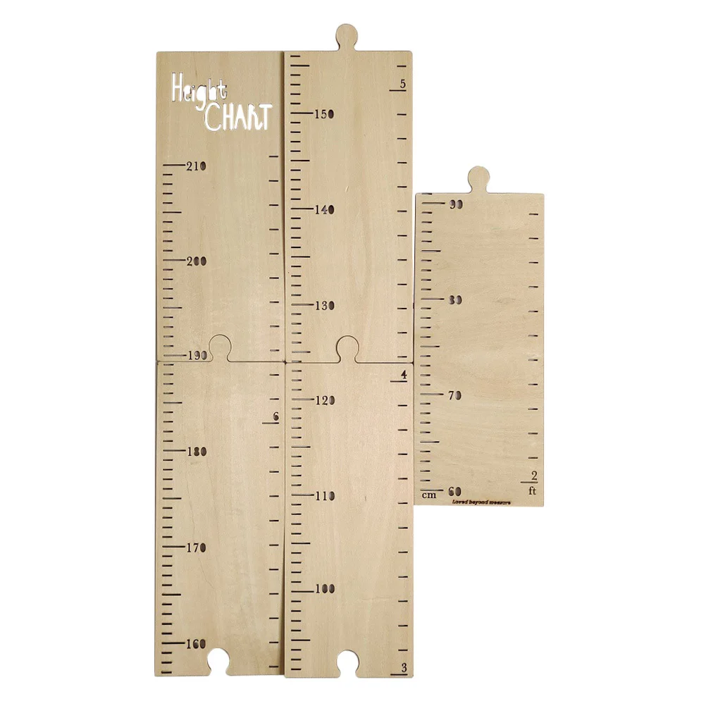 

Growth Height Chart Ruler Wooden Measurement Stick for Children Safe Vivid Print Wall Mounted Kids Height Tracker for Room Decor