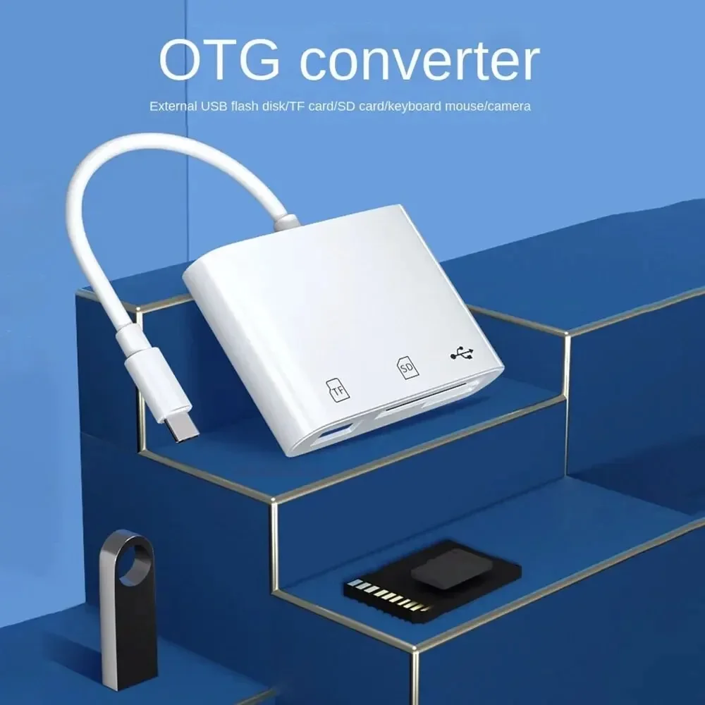 3 In 1 Adapter Type-C, Tf, Cf, Sd, Memory Card Reader, Recorder, Compact Flash Usb-C, Pro, Huawei, Macbook