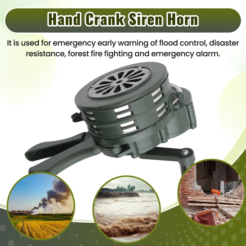 Emergency Hand Crank Siren Horn 110DB Manual Operated Warning School Shopping Fire Air Safety Alarm System-A69M