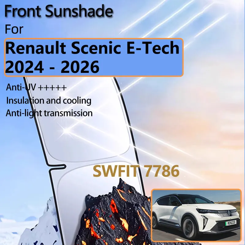 

For Renault Scenic E Tech 2024 2025 2026 Car Accessorie Front Sunshade Windshield Window Heat Insulation Sun Protection UV Cover