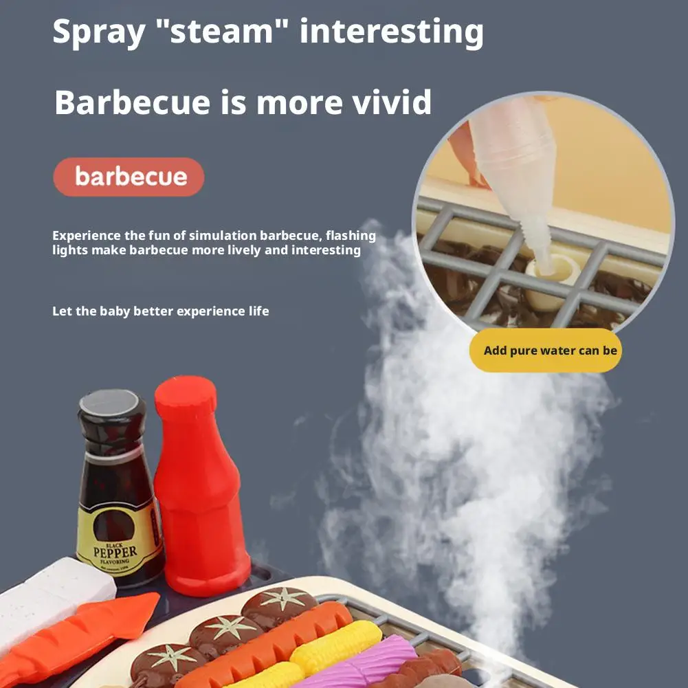Mini Barbecue de cuisine pour enfants, jouet à marmite, brochettes de Barbecue, Simulation de nourriture, ensemble de cuisine, jouets de Table à manger pour garçons et filles, ornement de bureau