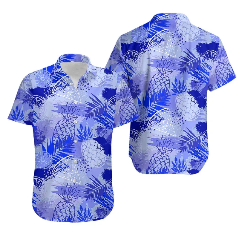 New Hawaii Shirts For Men Pineapple Pinting Fruit Beach Shirts Summer Popular Quick Dry Tops Mens Clothing Women Loose Shirt