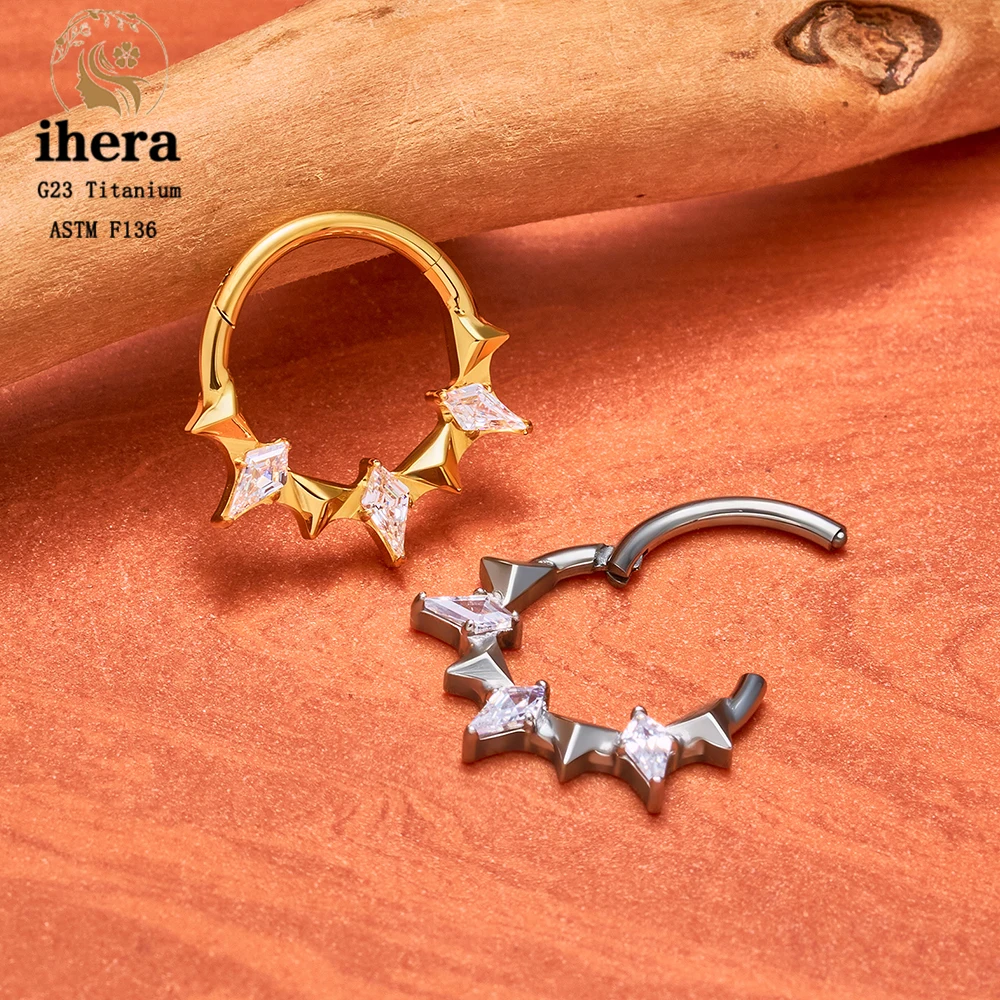 ASTM F136 Titan Birnenförmiger Zirkonia Nasenring 16G Klappbarer Clicker Segment Daith Ohrring Hoop Septum Knorpel Conch Helix Piercing Schmuck – Detail 16