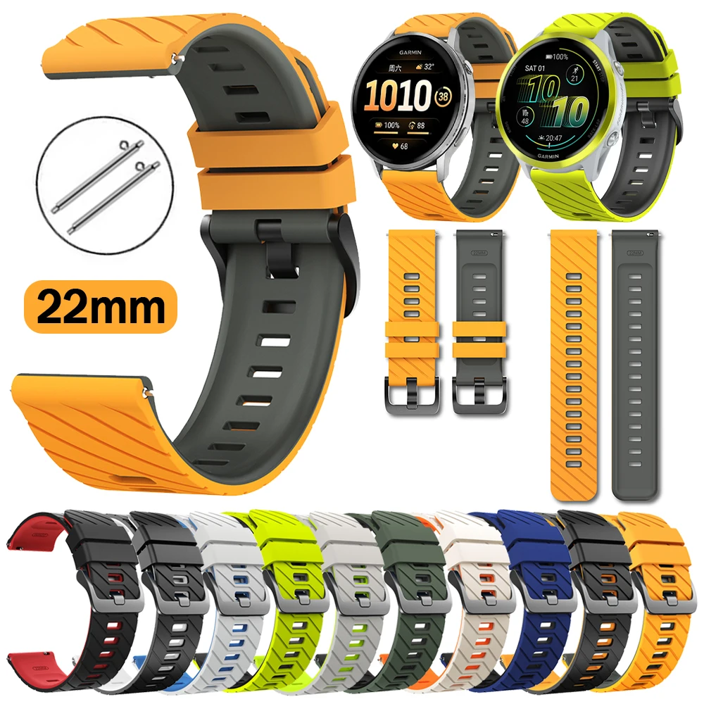 

Мягкий силиконовый браслет 22 мм для Garmin Forerunner 570 265 255 Venu 4 3 2 Vivoactive 4, спортивный ремешок для AMAZFIT BIP 6 5, ремешок для часов
