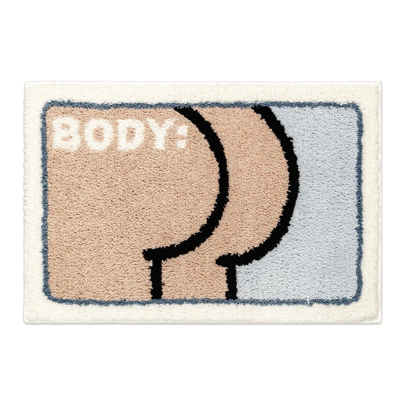 Funny Tufting Bathroom Mat Soft Plushy Rug Bedroom Bedside Carpet Doormat Floor Anti Slip Pad Aesthetic Home Room Decor