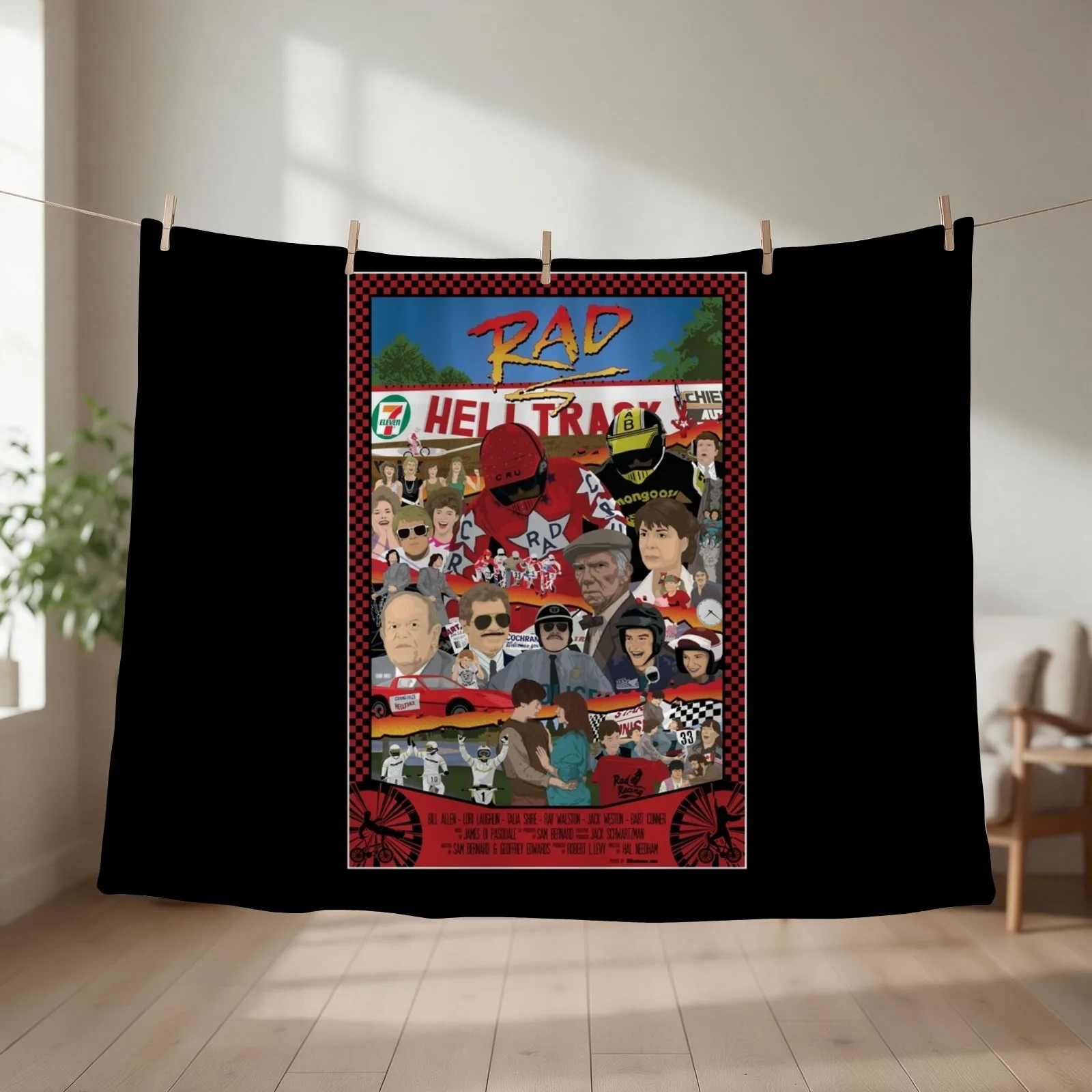 RAD Poster - BMX Tribute - Full Color - All Cast Throw Blanket Plaid on the sofa Nap Giant Sofa Cute Blankets