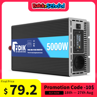 FDIK Inverter 12V 220V Pure Sine Wave Inverter 24V 5000W With Color Screen Display Solar Power Converter For RV And Camping