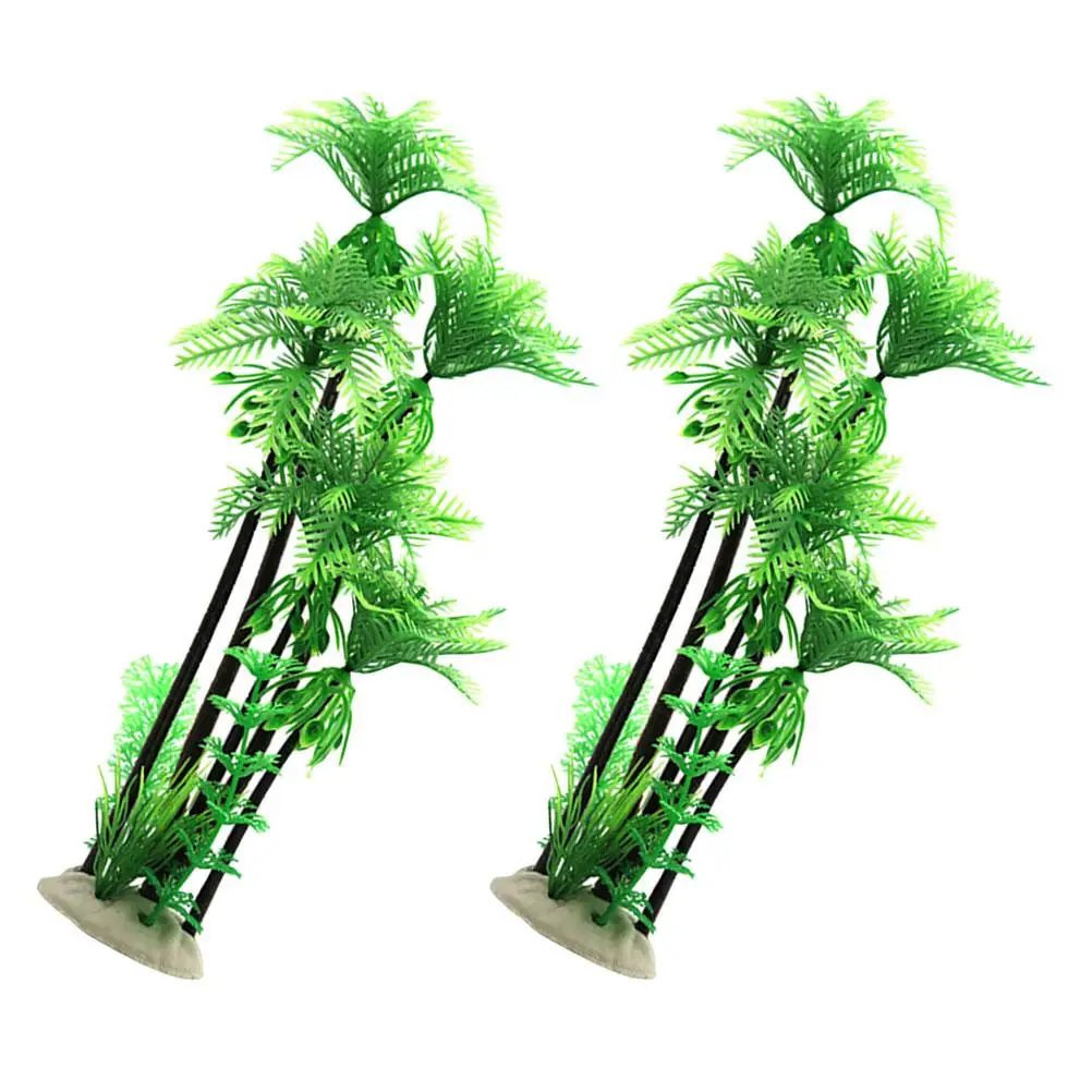 

2Pcs Simulated Wear Resistant Artificial Tree Tree Durable Plastic Micro L scape Aquarium Decor Artificial Trees for Fish Tank