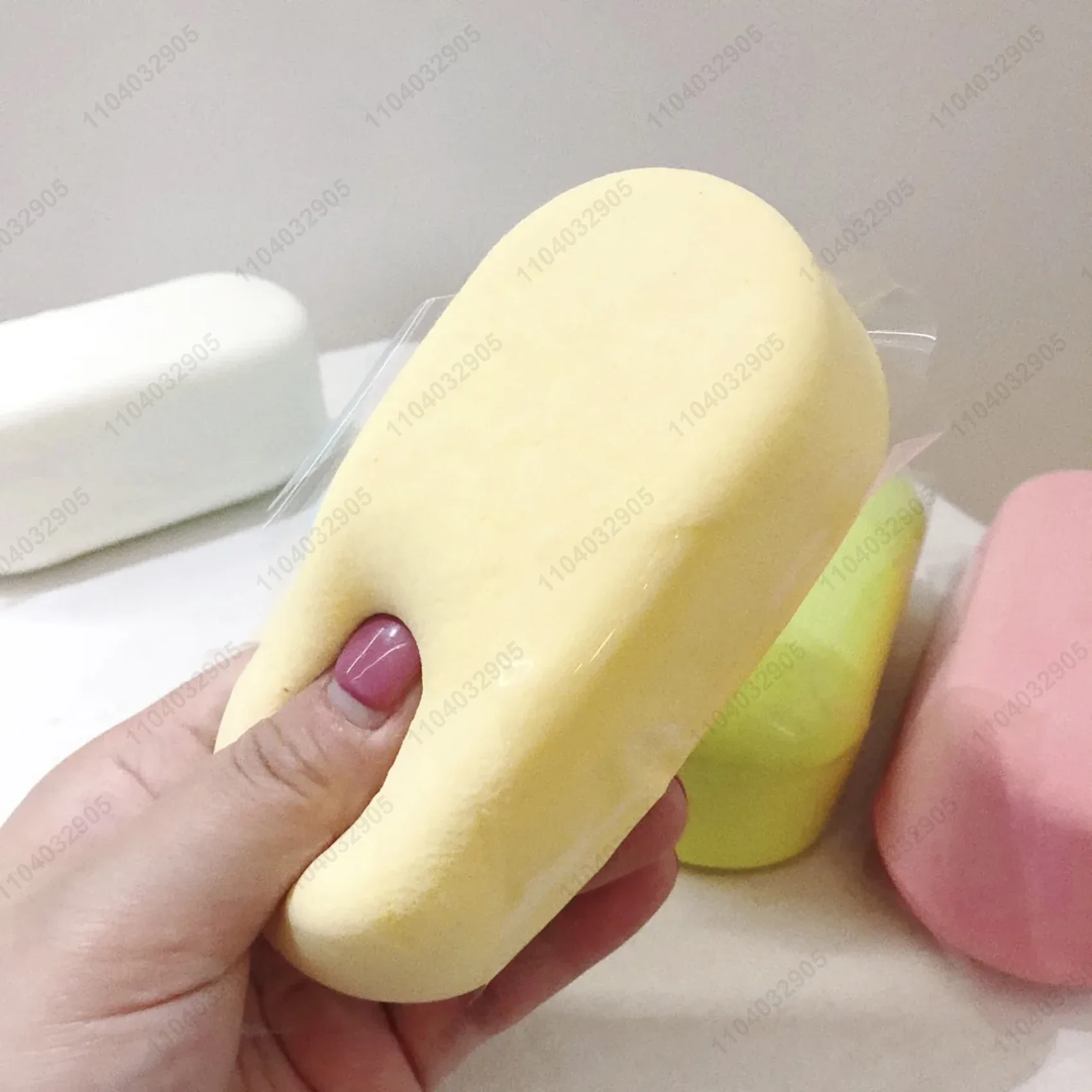 Barra de pastel de arroz de elevación lenta, juguete blando de esponja de rebote lento, juguete antiestrés, relajante de manos