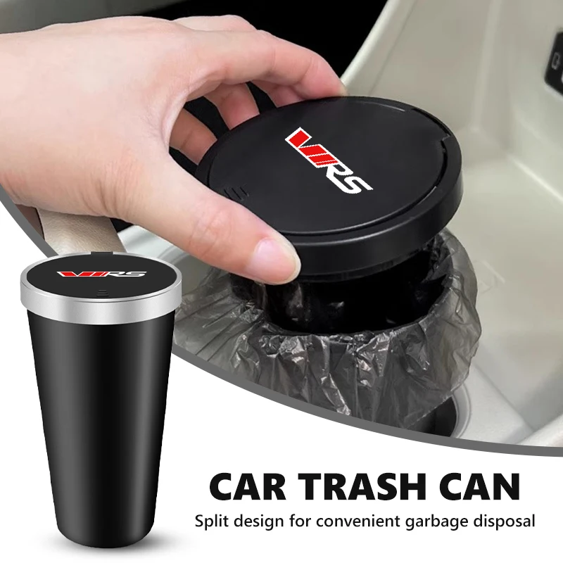 Poubelle de rangement pour console centrale de voiture, avec porte-gobelet, pour Skoda RS, Fabia, Citigo, Superb, Fabia, Rapid, Karoq, Monte-carlo, VRS.