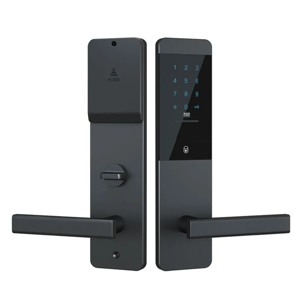 TTLOCK-Serrure de porte intelligente Bluetooth, déverrouillage à distance par téléphone, carte RFID magnétique, mot de passe temporaire, mot de