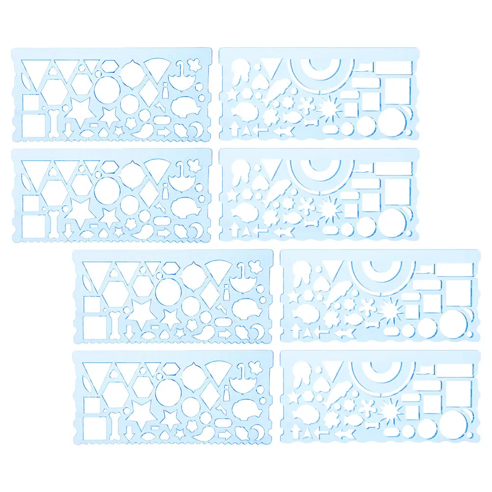 8-delige geometrie patroon tekening liniaal set Pp student sjabloon multifunctionele stencils voor schoolkantoor architectuur