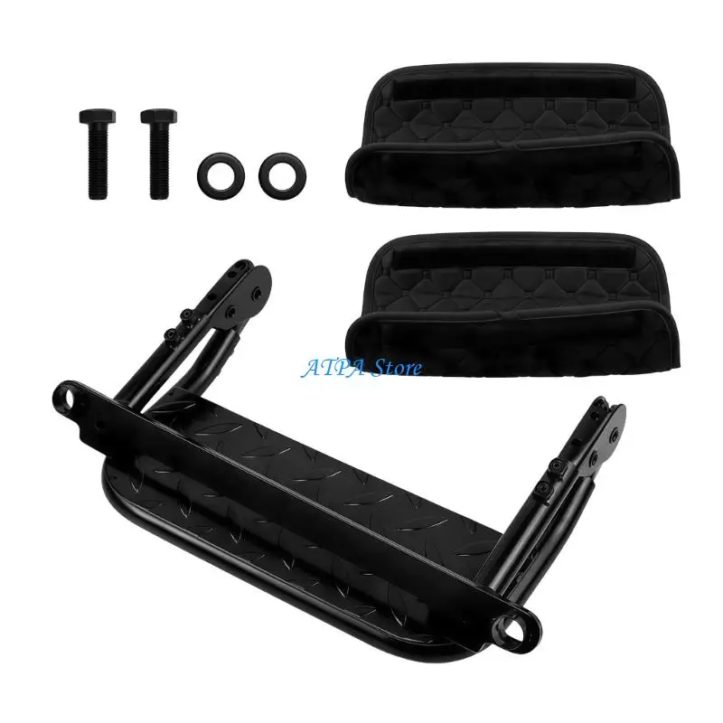 U13C Adjustable Vehicle Footrest Folding Heavy Duty Tire Step For Campers Truck SUV Universal Adjustable Wheel Tire Steps