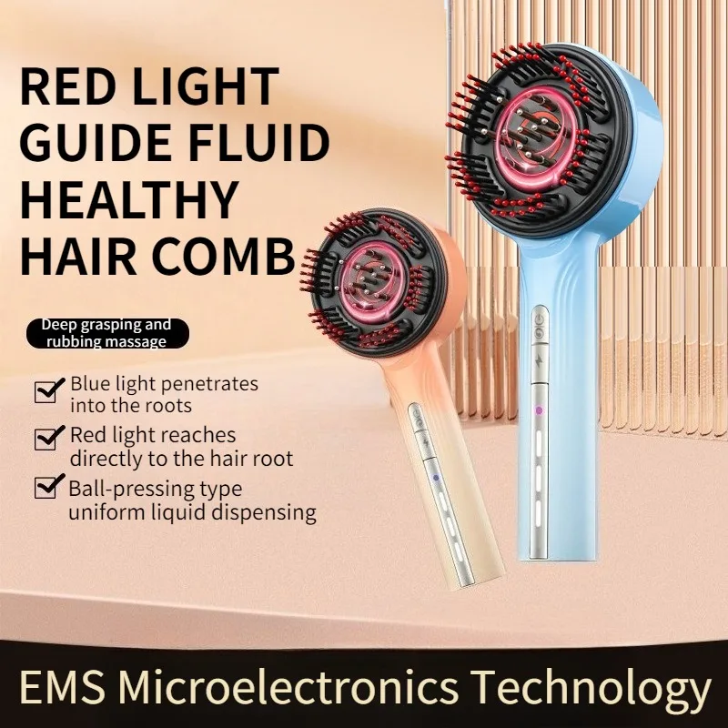 Red Light Therapy Massage Combs Multifunctional Portable Liquid-guiding Ems Electric Scalp Massager Professional Massage Device