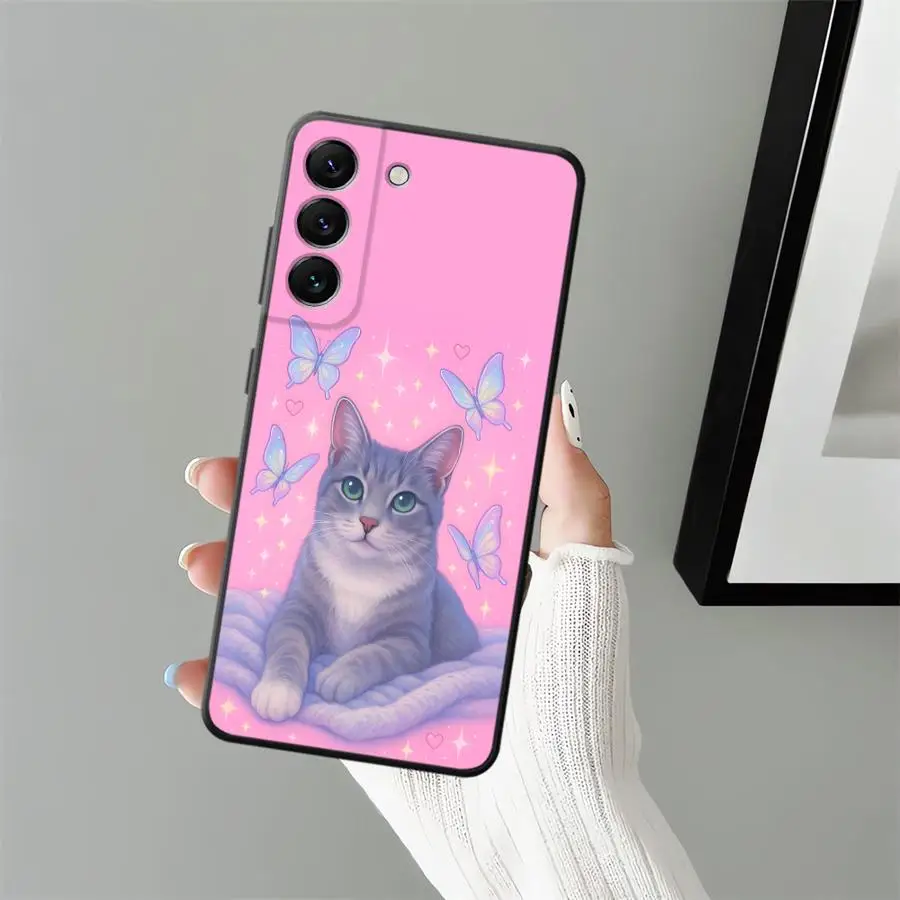 Phone Cover Case for Samsung Galaxy A23 A37 A25 A16 A55 A73 A51 A57 A15 A52 A36 A05 A53 A17 A06 A12 A13 A70 A41 A50 Cute Cat