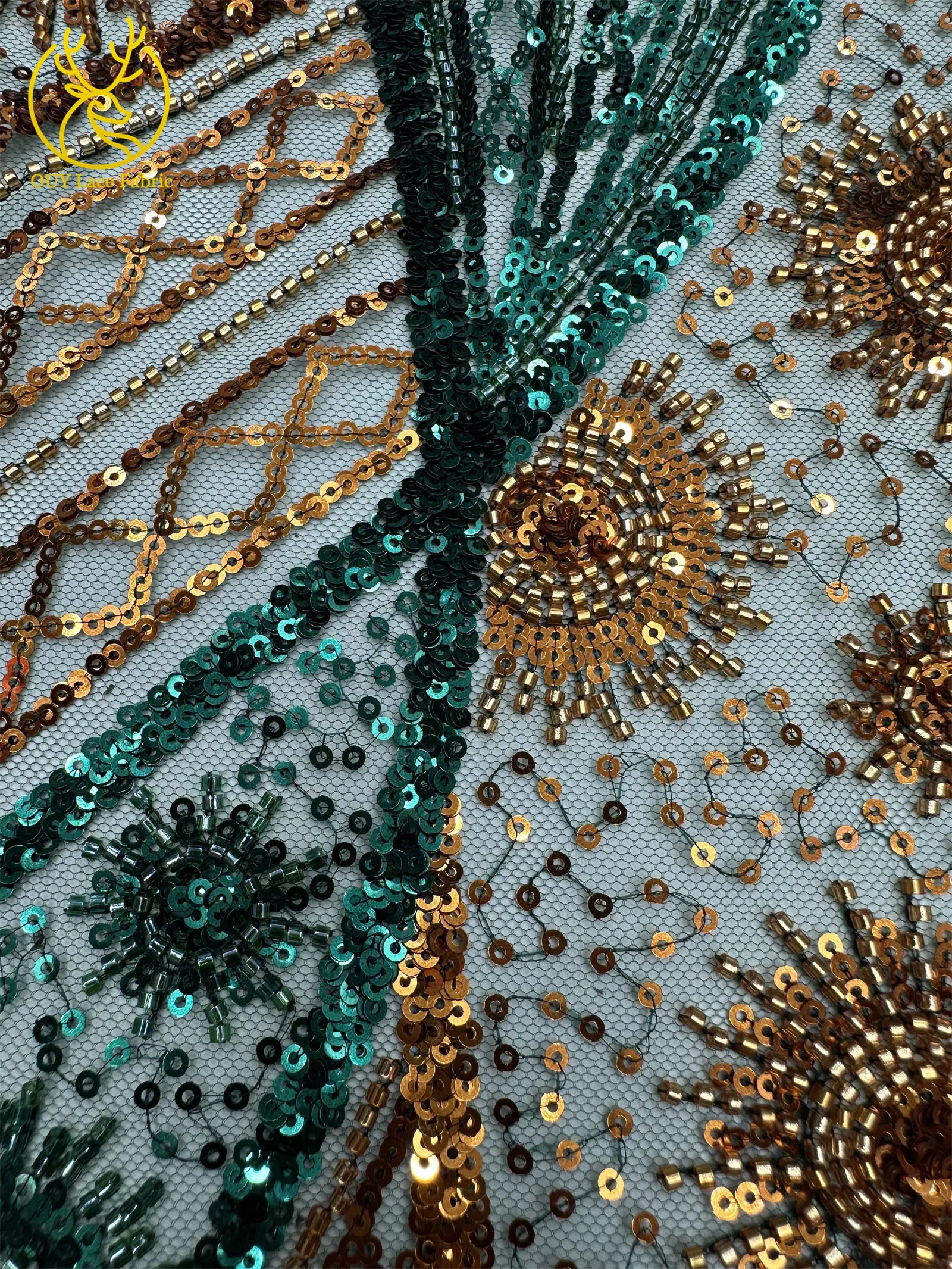 Prestige Luxury Ladies Wedding Dress Luxury French Sequin Mesh Lace Fabric 2025 High Quality Dubai Beaded Tulle Lace Fabrics