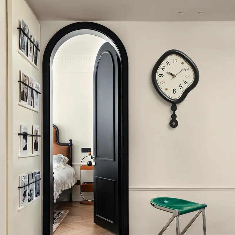Non-drilled antique-style wall-mounted grandfather clock for living room- creative clock
