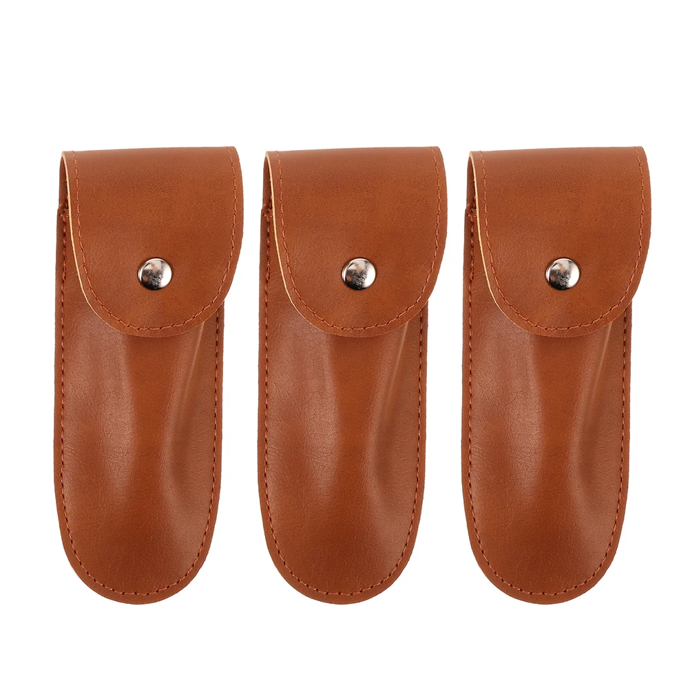 

3pcs Case Durable Lightweight Storage Bag Brown Harmonica Pouch Color 10 Holes Musical Instruments Holder