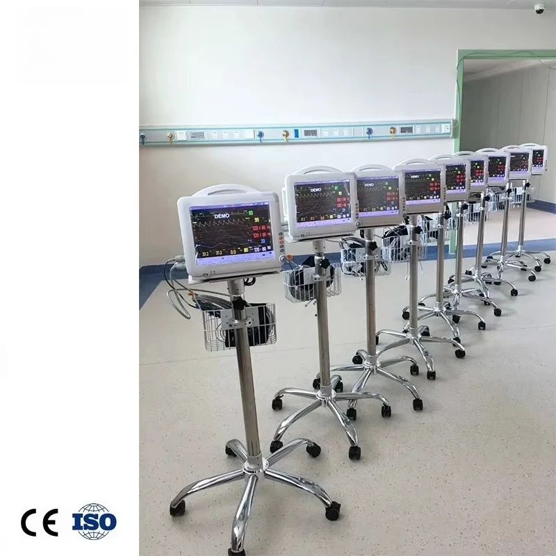 BPM-Factory Price Adjustable Medical Accessories Vital Signs Monitor Stand Patient Monitor Trolley