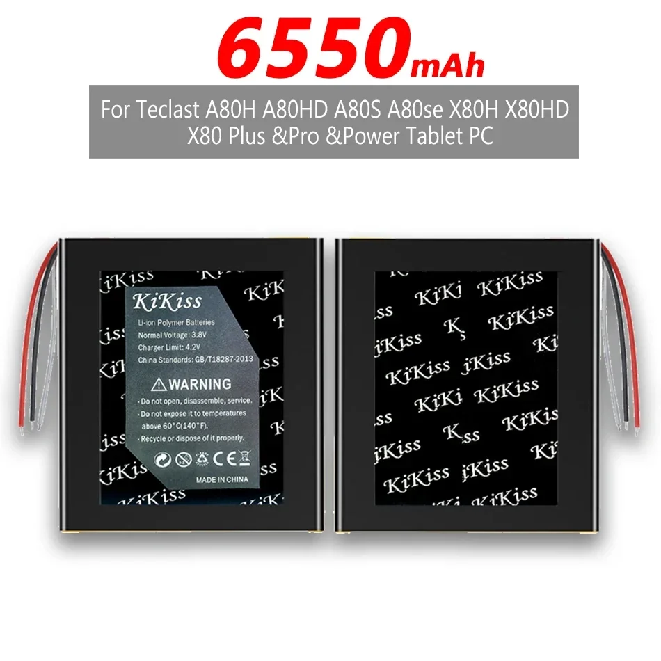 Imagem -04 - Bateria para Tablet Kikiss-power para Teclast A80h A80hd A80s A80se X80h X80hd X80 Plus Pro 6550mah