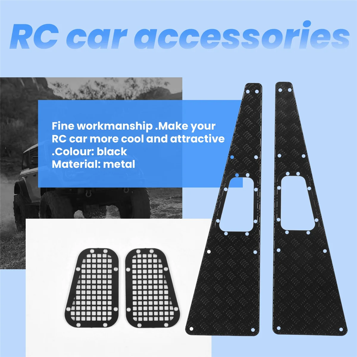 Metalen Anti-Slip Plaat Intake Grille voor -4 TRX4 1/10 RC Crawler Upgrade Onderdelen Accessoires