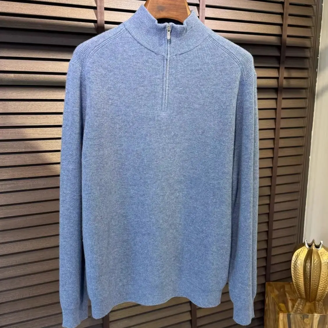 Italian BC wool cashmere casual semi-turtleneck knitted sweater
