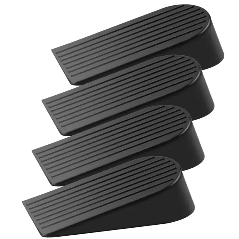 Black Oversized Heavy Duty Rubber Door Stop Wedge Floor Protector for Home Office
