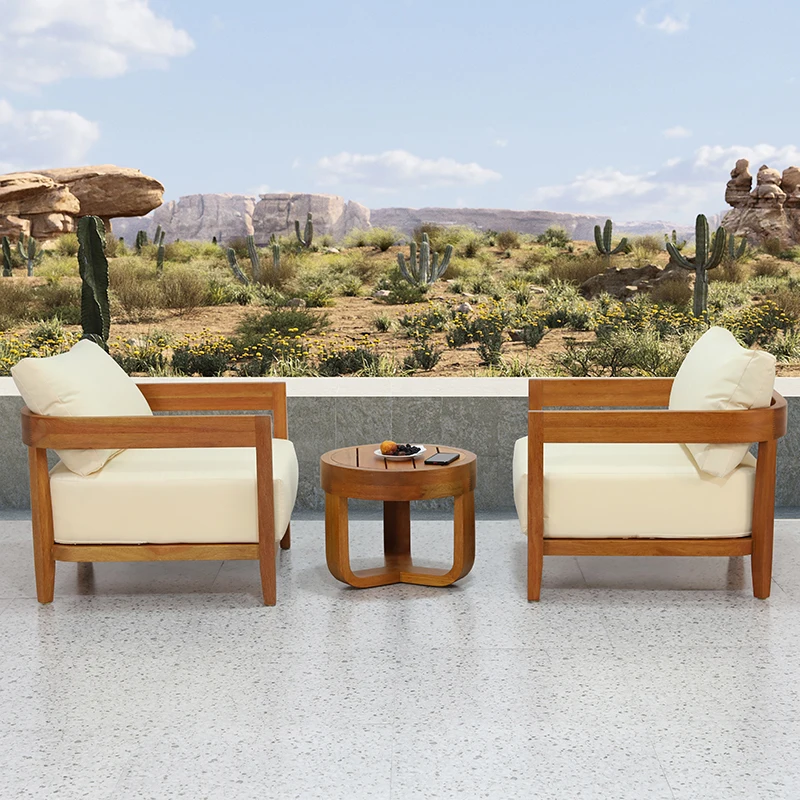 

Outdoor Modern Sofa Set High End Custom Furniture Sofa Set Garden Sofa Teak Luxury Furniture Contemporary Wooden Coffee Table