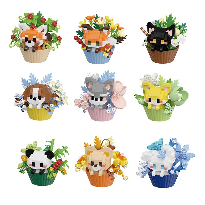 Animal Cat Building Blocks Toy Constructor Set Micro Adult Particle Building Block Dog Educational Decoration Christams Gifts