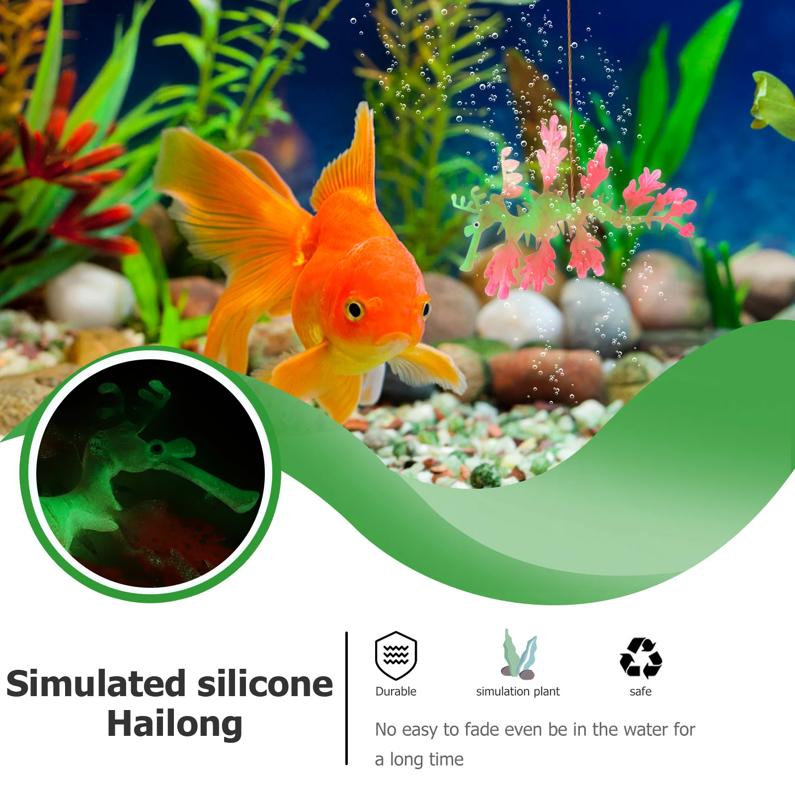 

Simulation Decor Realistic Silicone nament Aquarium Tank L scaping Plastic Fluorescent Pet Supplies